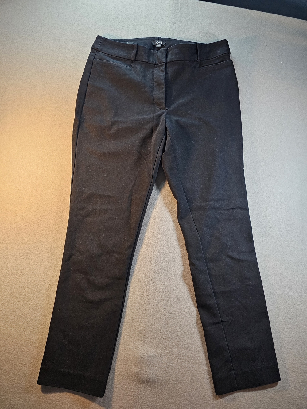 LOFT Womens Black Curvy Skinny Cropped Dress Pants Size 6